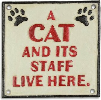 Gietijzeren Bord &ndash; a cat and its staff leve here