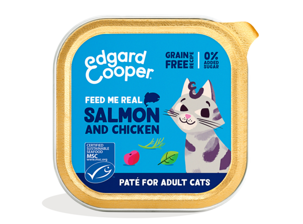 Edgard Cooper paté in kuipje zalm en kip 85gr