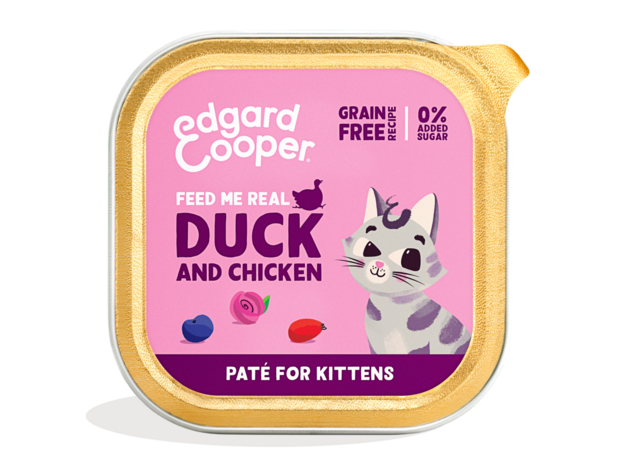 Edgard Cooper kitten paté in kuipje eend en kip 85gr